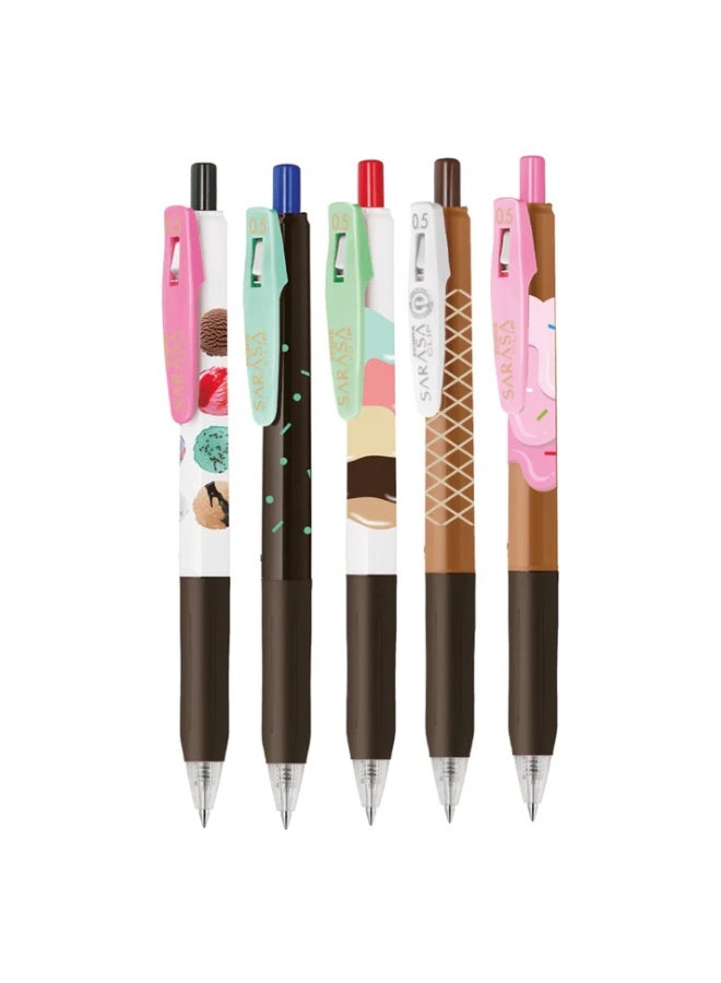 Zebra Sarasa Clip Set of 5 Gel Pens | Ice cream - Image 3